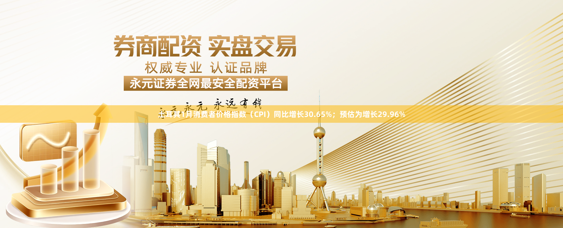土耳其1月消费者价格指数（CPI）同比增长30.65%；预估为增长29.96%